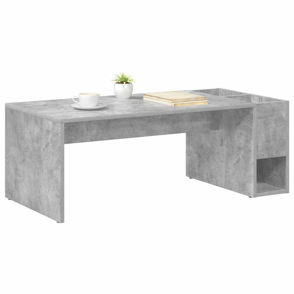 Salontafel Beton Grijs 101,5 x 50 x 37 cm Bewerkt hout is nu te koop bij PeponiXL, paradijselijk wonen!