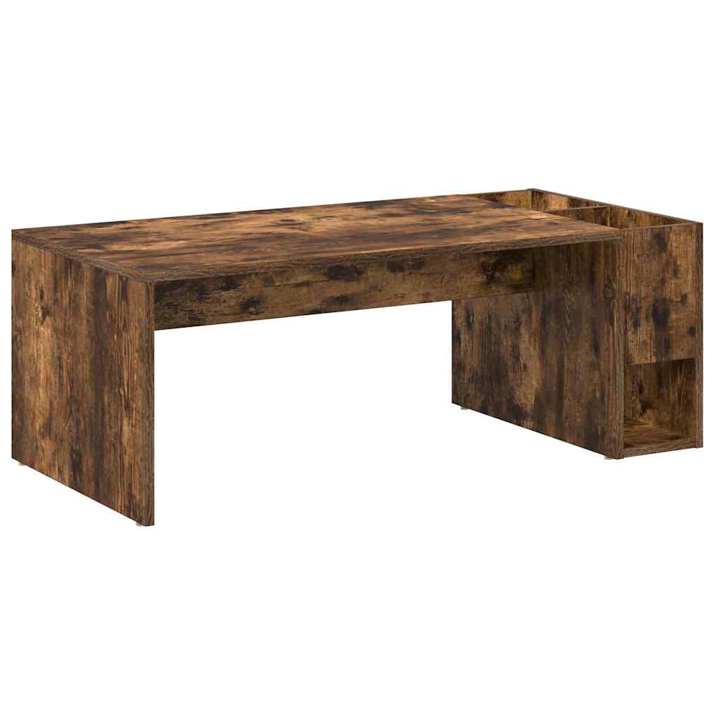 Salontafel Gerookt eiken 101,5 x 50 x 37 cm Bewerkt hout is nu te koop bij PeponiXL, paradijselijk wonen!