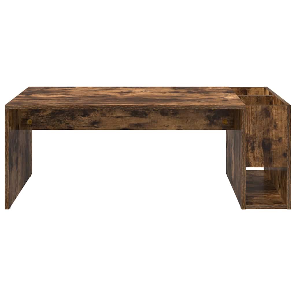 Salontafel Gerookt eiken 101,5 x 50 x 37 cm Bewerkt hout is nu te koop bij PeponiXL, paradijselijk wonen!