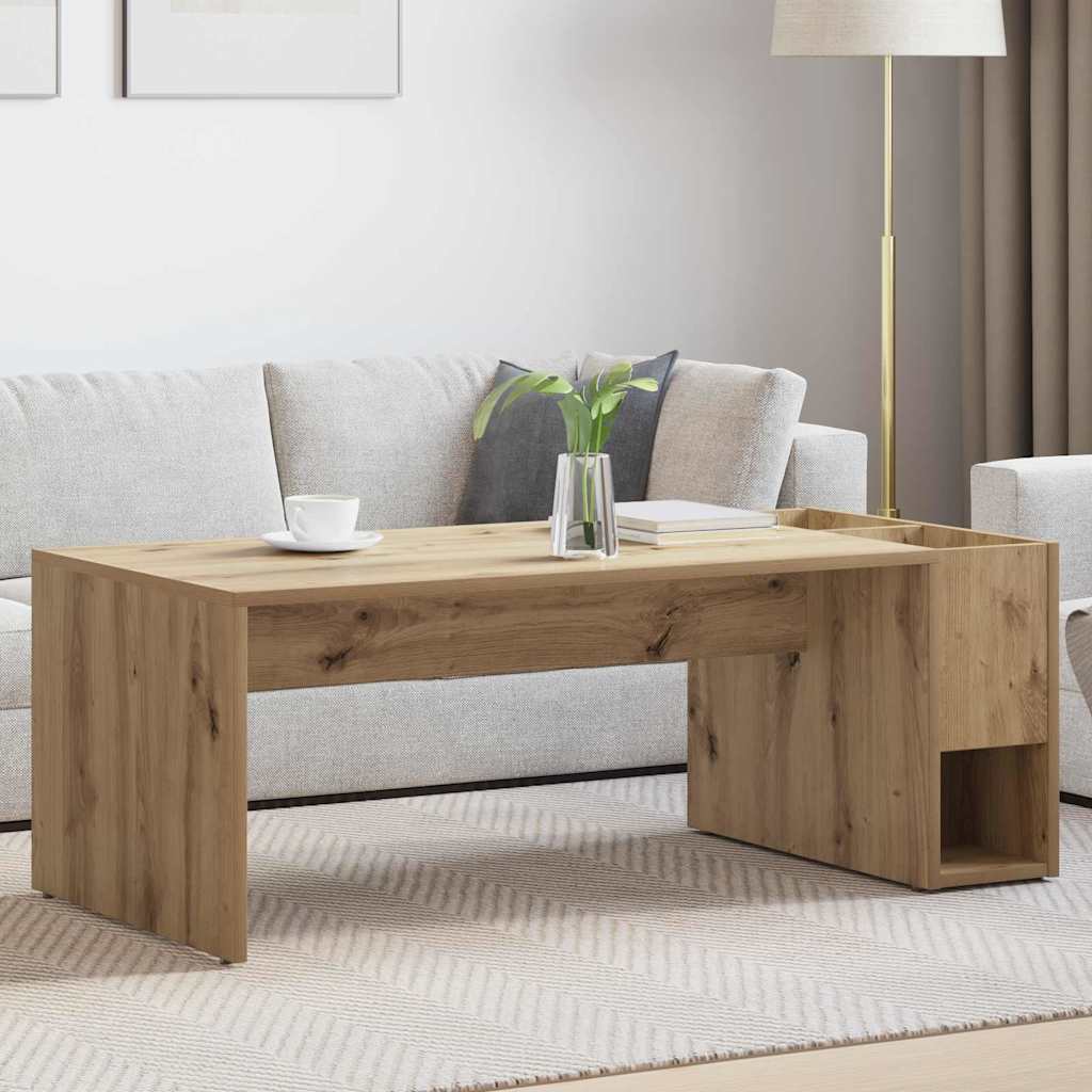 Salontafel Artisan Eiken 101,5 x 50 x 37 cm Bewerkt hout is nu te koop bij PeponiXL, paradijselijk wonen!