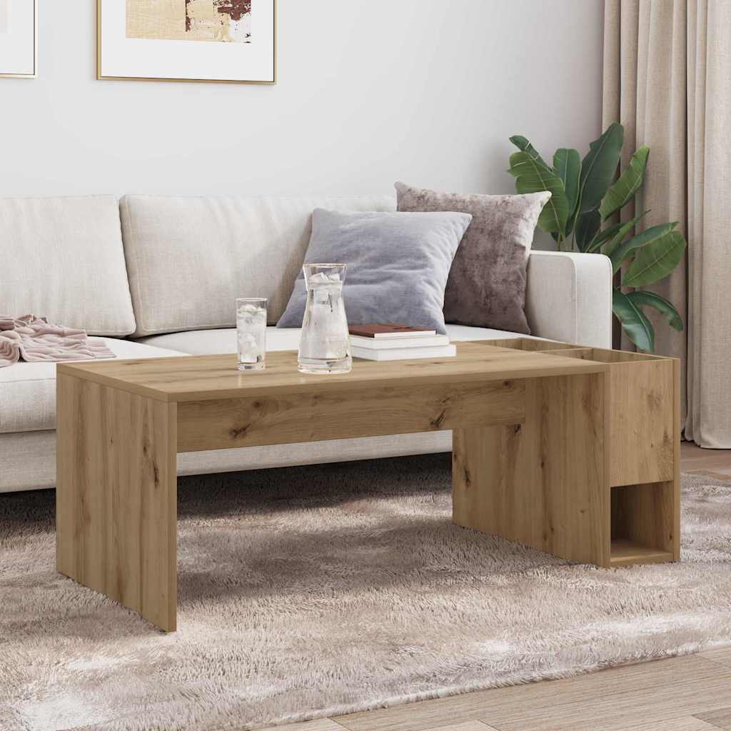 Salontafel Artisan Eiken 101,5 x 50 x 37 cm Bewerkt hout is nu te koop bij PeponiXL, paradijselijk wonen!