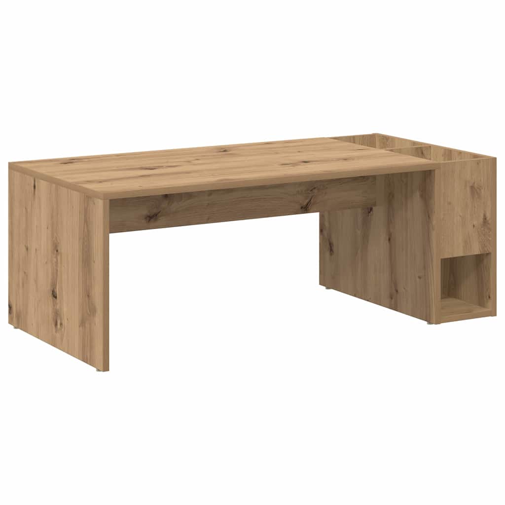 Salontafel Artisan Eiken 101,5 x 50 x 37 cm Bewerkt hout is nu te koop bij PeponiXL, paradijselijk wonen!