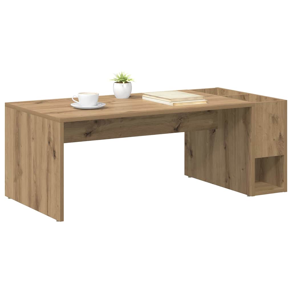 Salontafel Artisan Eiken 101,5 x 50 x 37 cm Bewerkt hout is nu te koop bij PeponiXL, paradijselijk wonen!