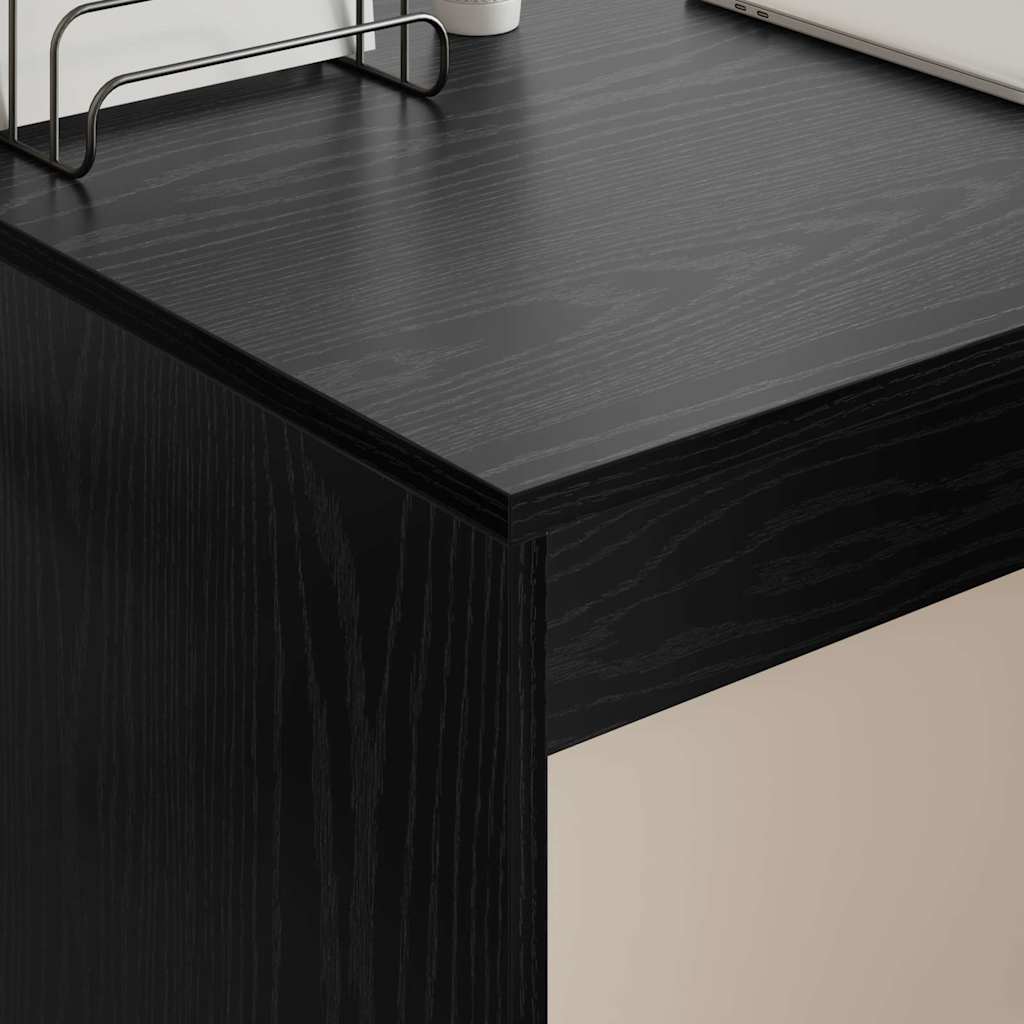 Bureau Zwart Eiken 109 x 50 x 78 cm Bewerkt hout is nu te koop bij PeponiXL, paradijselijk wonen!