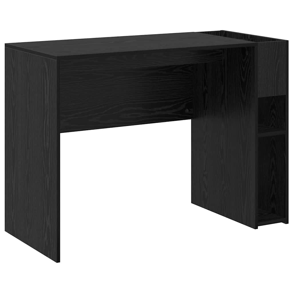 Bureau Zwart Eiken 109 x 50 x 78 cm Bewerkt hout is nu te koop bij PeponiXL, paradijselijk wonen!