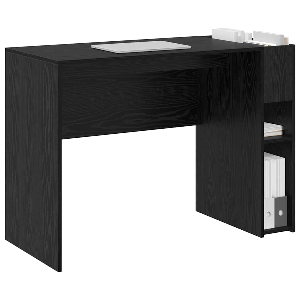 Bureau Zwart Eiken 109 x 50 x 78 cm Bewerkt hout is nu te koop bij PeponiXL, paradijselijk wonen!