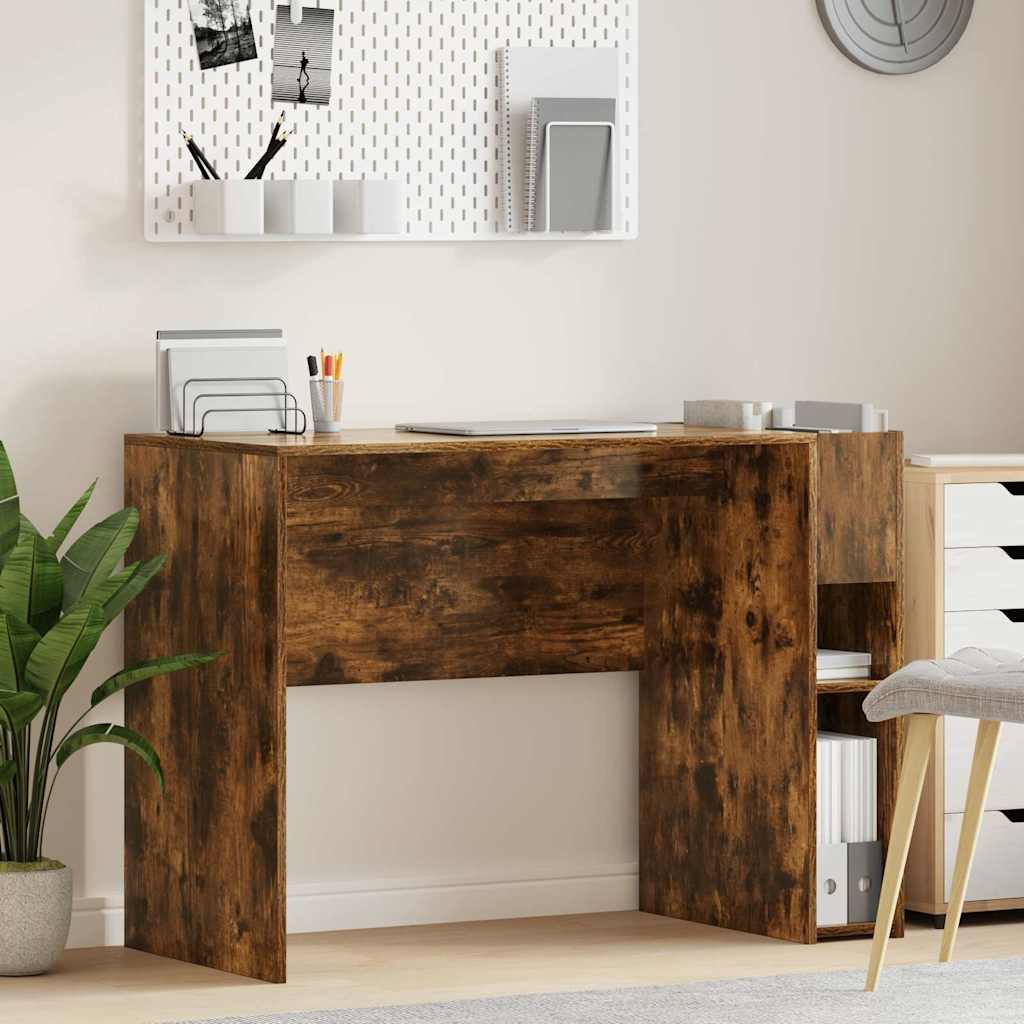 Bureau Gerookt eiken 109 x 50 x 78 cm Bewerkt hout is nu te koop bij PeponiXL, paradijselijk wonen!