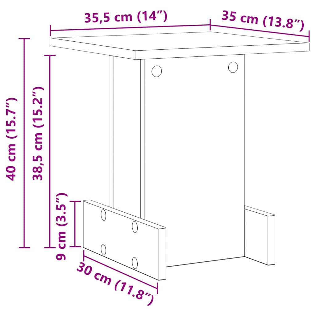 Bijzettafel Wit 35,5 x 35 x 40 cm Bewerkt hout is nu te koop bij PeponiXL, paradijselijk wonen!