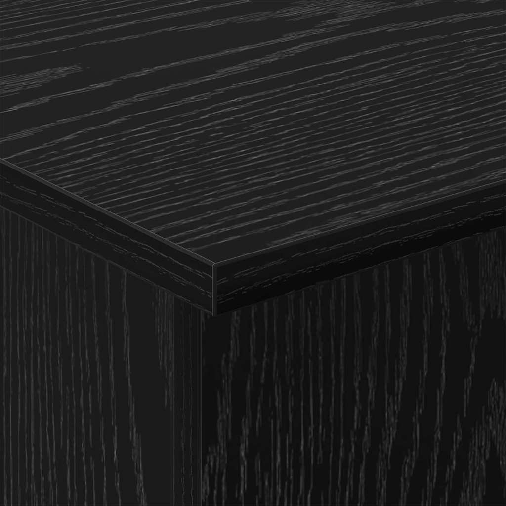 Bijzettafel Zwart Eiken 35,5 x 35 x 40 cm Bewerkt hout is nu te koop bij PeponiXL, paradijselijk wonen!