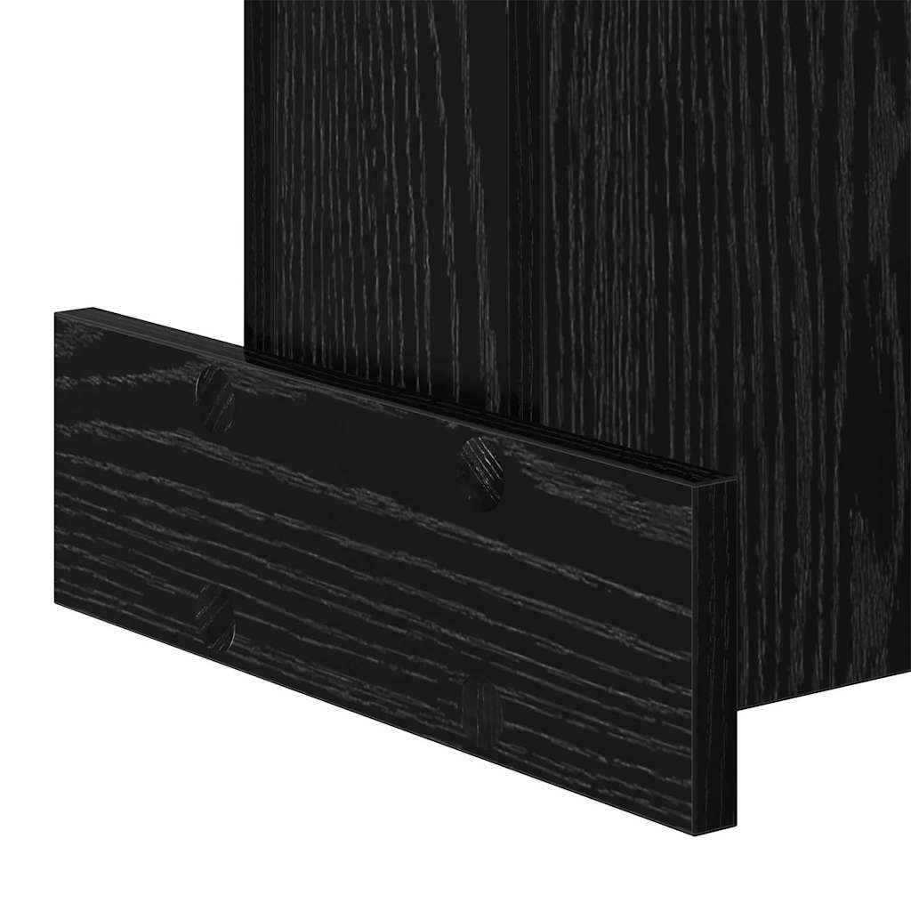 Bijzettafel Zwart Eiken 35,5 x 35 x 40 cm Bewerkt hout is nu te koop bij PeponiXL, paradijselijk wonen!