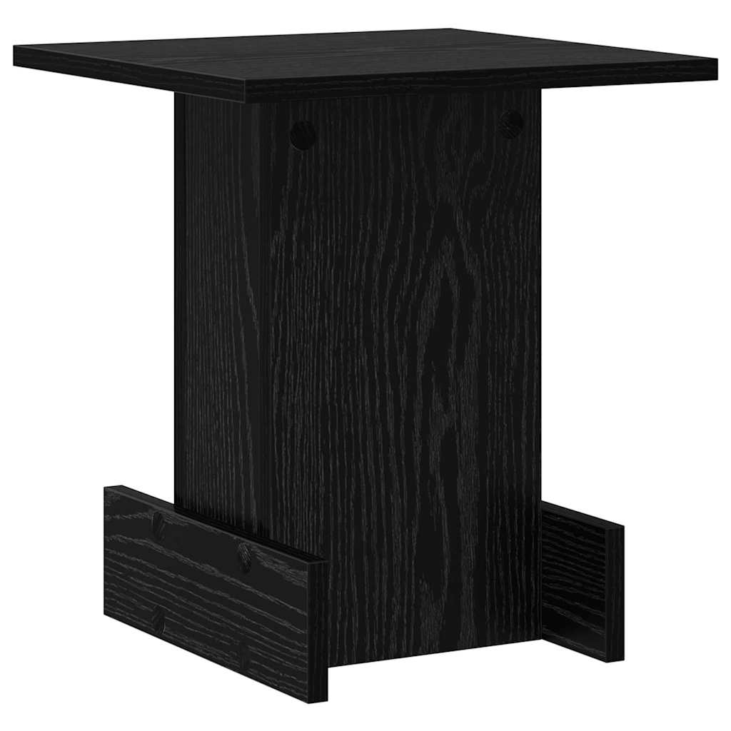 Bijzettafel Zwart Eiken 35,5 x 35 x 40 cm Bewerkt hout is nu te koop bij PeponiXL, paradijselijk wonen!