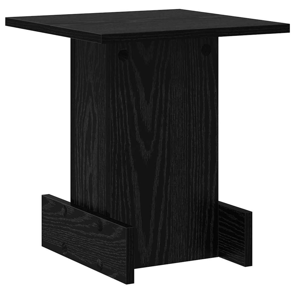 Bijzettafel Zwart Eiken 35,5 x 35 x 40 cm Bewerkt hout is nu te koop bij PeponiXL, paradijselijk wonen!