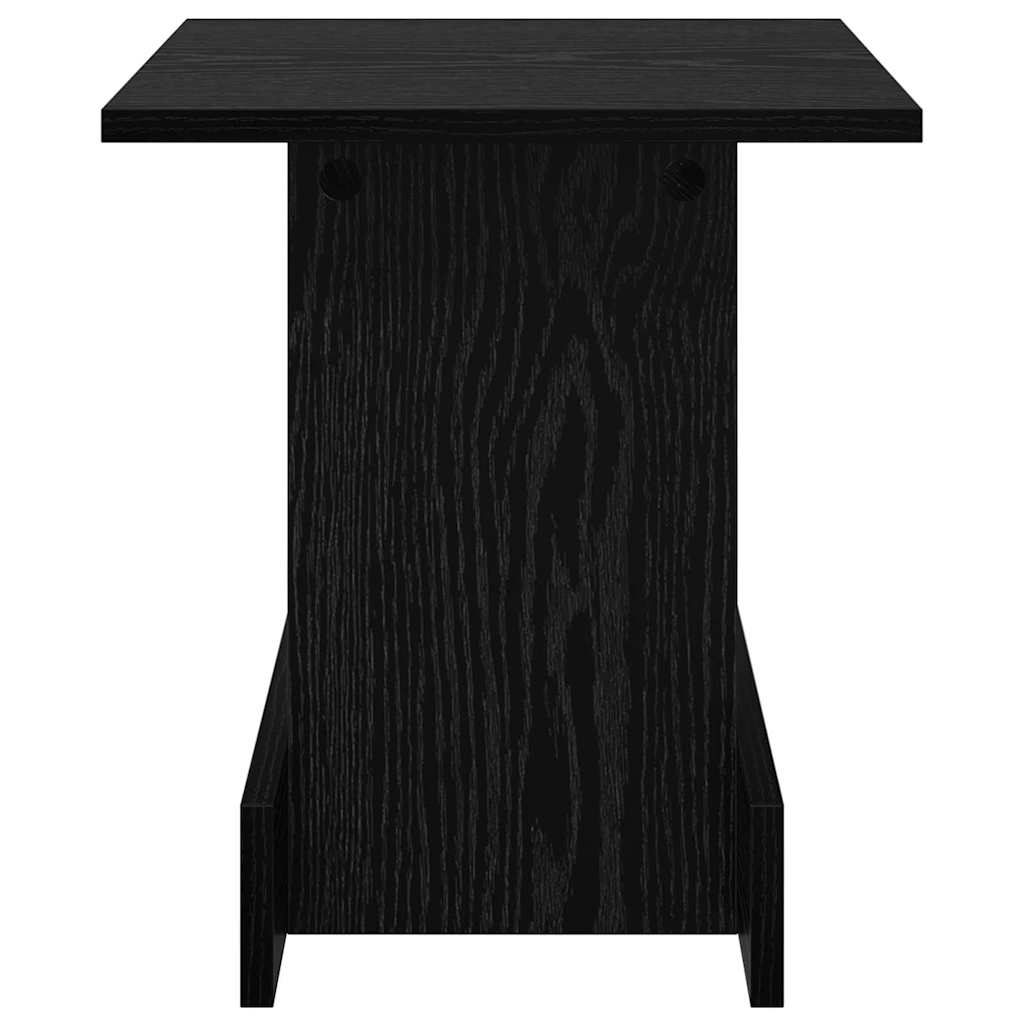 Bijzettafel Zwart Eiken 35,5 x 35 x 40 cm Bewerkt hout is nu te koop bij PeponiXL, paradijselijk wonen!