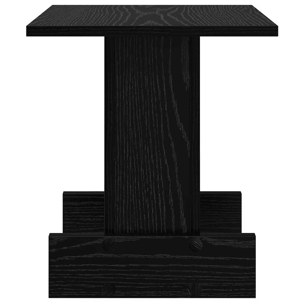 Bijzettafel Zwart Eiken 35,5 x 35 x 40 cm Bewerkt hout is nu te koop bij PeponiXL, paradijselijk wonen!