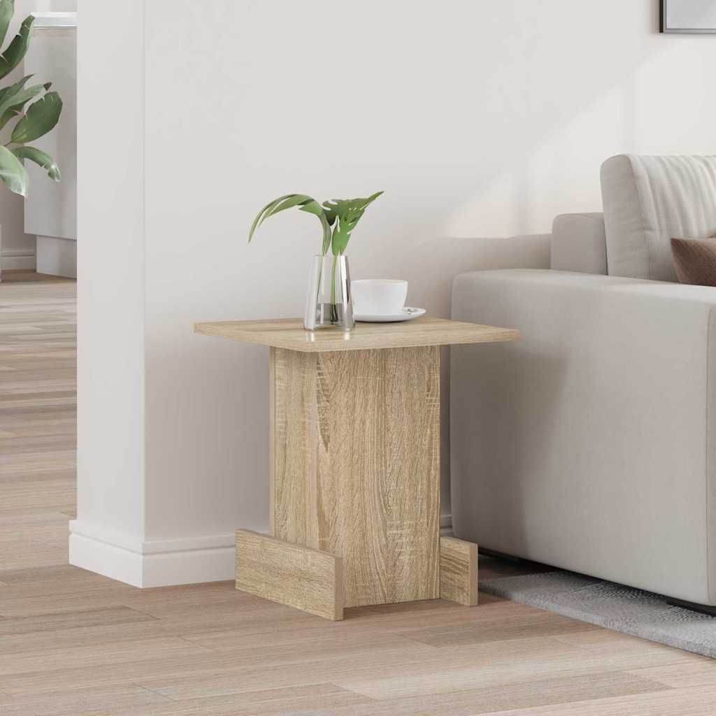Bijzettafel Sonoma Eiken 35,5 x 35 x 40 cm Bewerkt hout is nu te koop bij PeponiXL, paradijselijk wonen!