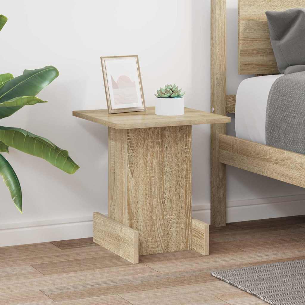 Bijzettafel Sonoma Eiken 35,5 x 35 x 40 cm Bewerkt hout is nu te koop bij PeponiXL, paradijselijk wonen!