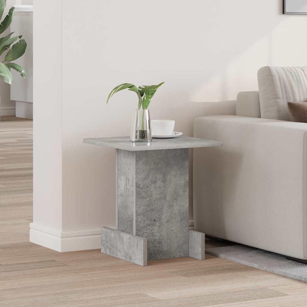Bijzettafel Beton Grijs 35,5 x 35 x 40 cm Bewerkt hout is nu te koop bij PeponiXL, paradijselijk wonen!