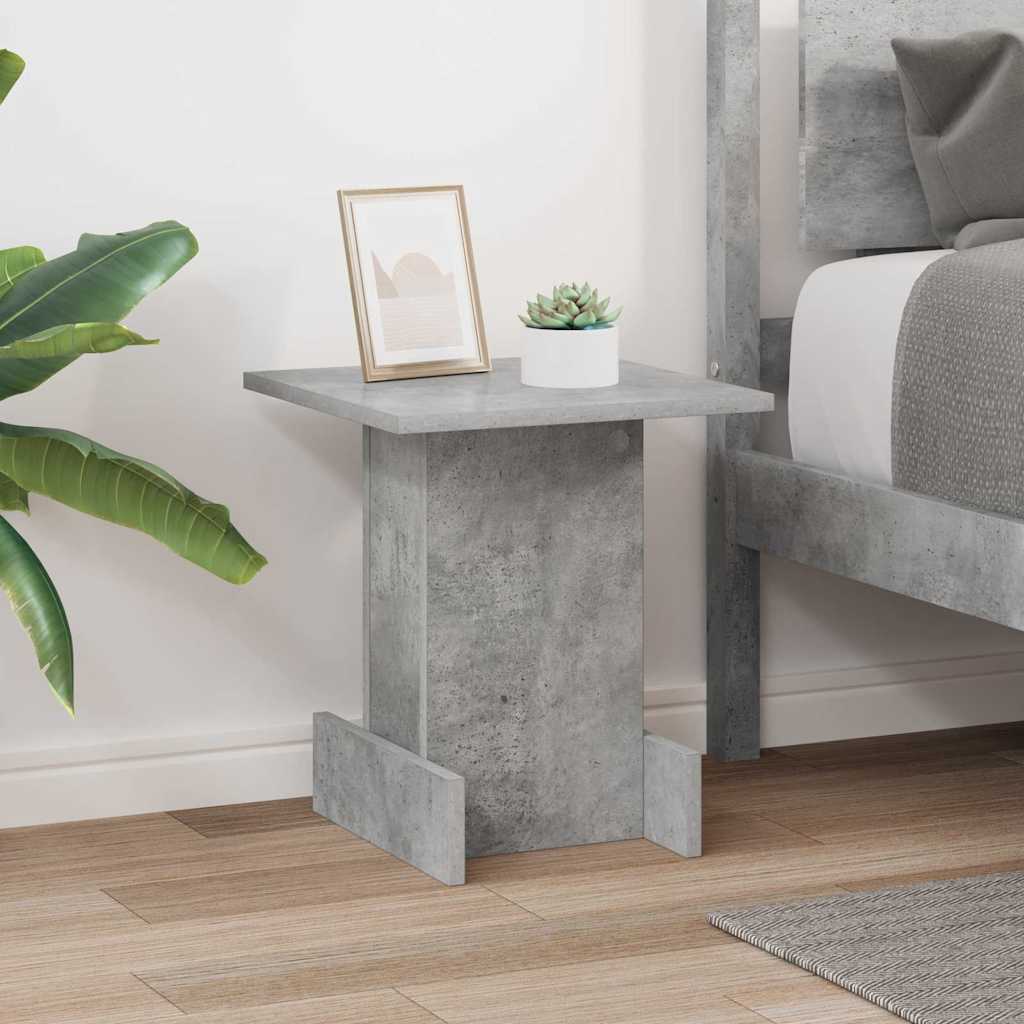 Bijzettafel Beton Grijs 35,5 x 35 x 40 cm Bewerkt hout is nu te koop bij PeponiXL, paradijselijk wonen!