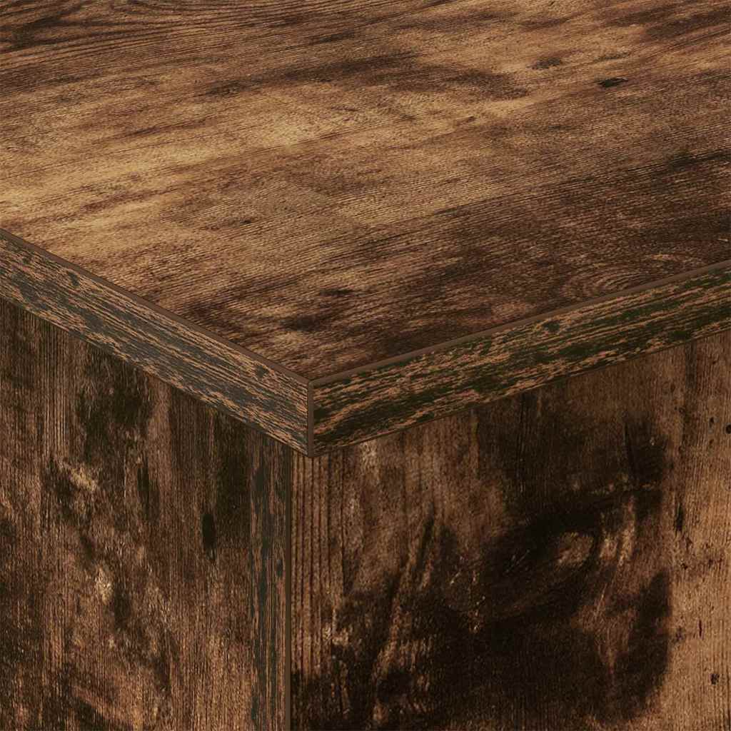 Bijzettafel Gerookt eiken 35,5 x 35 x 40 cm Bewerkt hout is nu te koop bij PeponiXL, paradijselijk wonen!