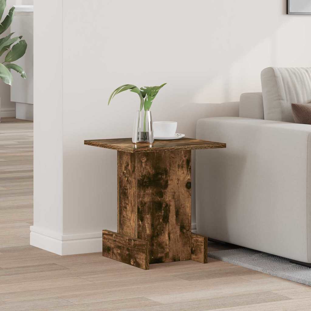 Bijzettafel Gerookt eiken 35,5 x 35 x 40 cm Bewerkt hout is nu te koop bij PeponiXL, paradijselijk wonen!