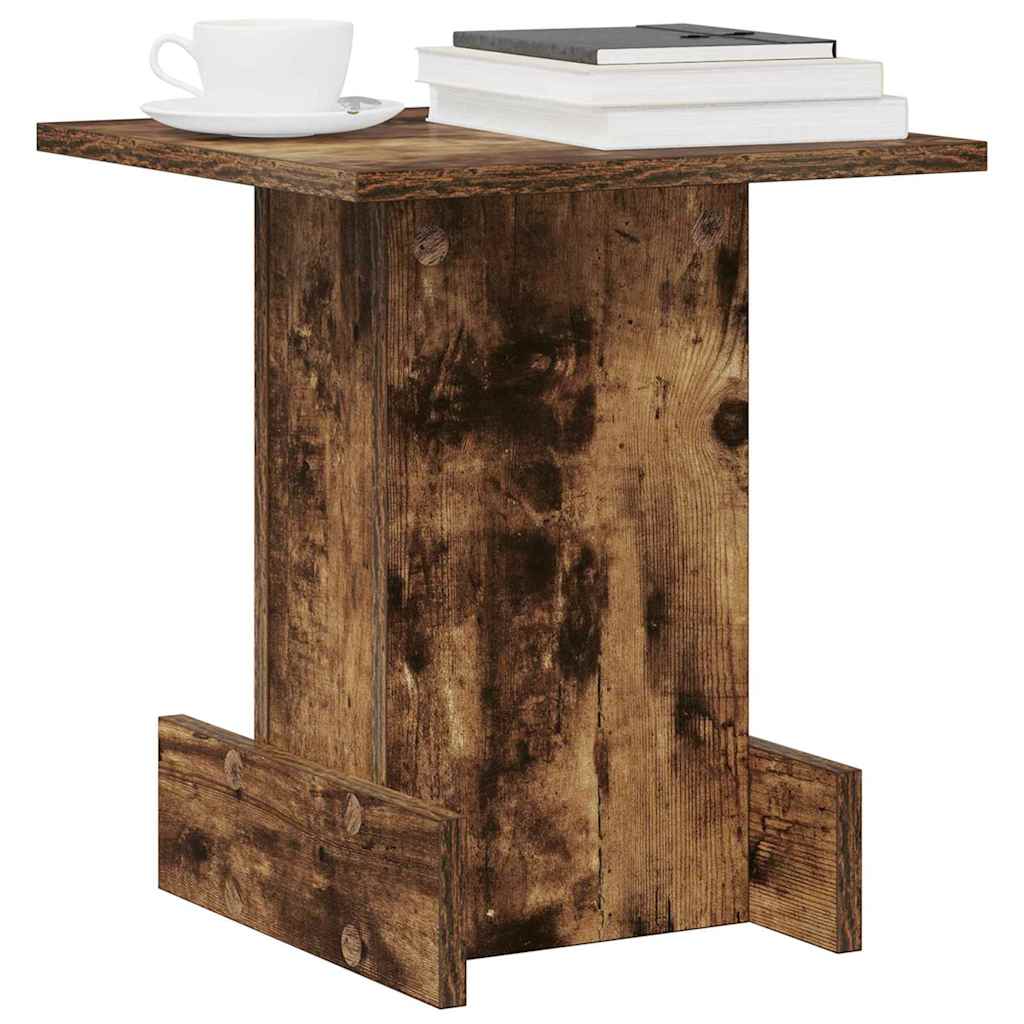 Bijzettafel Gerookt eiken 35,5 x 35 x 40 cm Bewerkt hout is nu te koop bij PeponiXL, paradijselijk wonen!