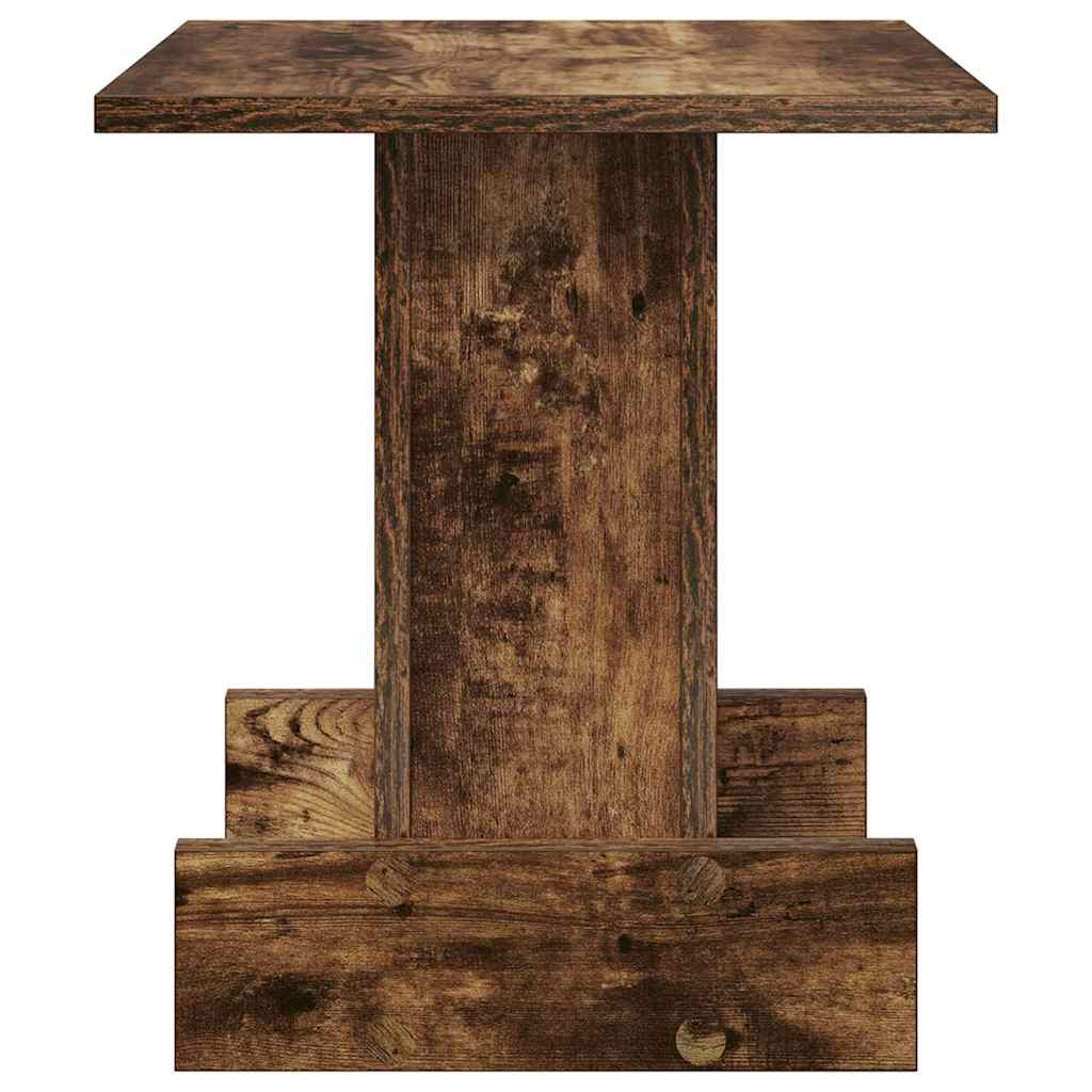 Bijzettafel Gerookt eiken 35,5 x 35 x 40 cm Bewerkt hout is nu te koop bij PeponiXL, paradijselijk wonen!