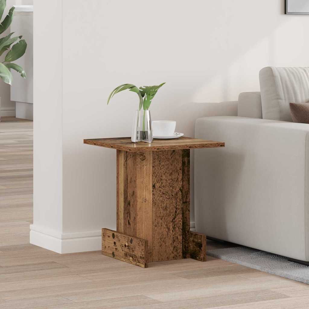 Bijzettafel Oudhout 35,5 x 35 x 40 cm Bewerkt hout is nu te koop bij PeponiXL, paradijselijk wonen!