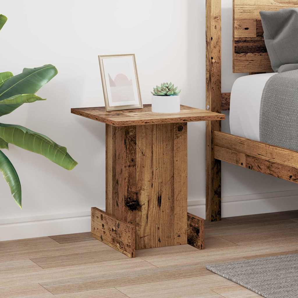 Bijzettafel Oudhout 35,5 x 35 x 40 cm Bewerkt hout is nu te koop bij PeponiXL, paradijselijk wonen!