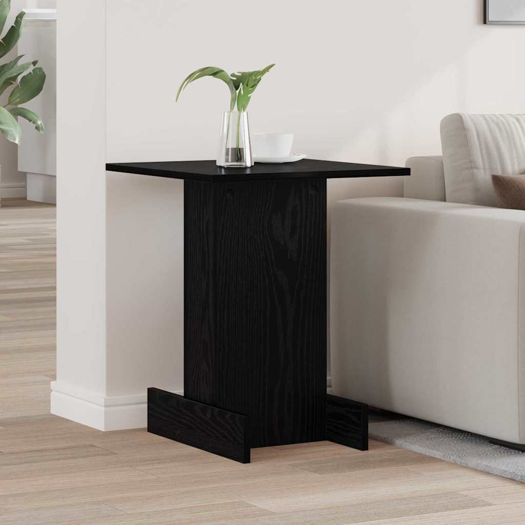 Bijzettafel Zwart Eiken 44,5 x 45 x 55 cm Bewerkt hout is nu te koop bij PeponiXL, paradijselijk wonen!