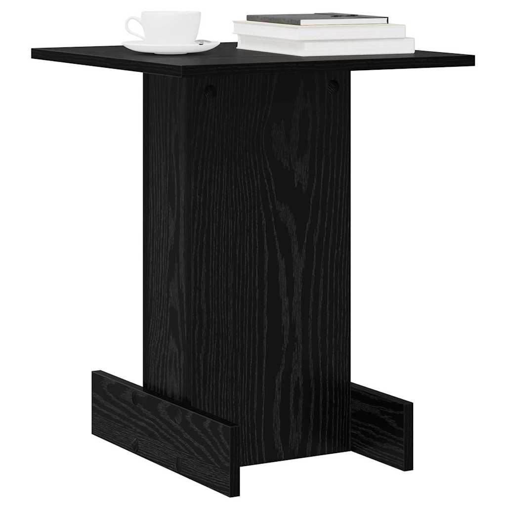 Bijzettafel Zwart Eiken 44,5 x 45 x 55 cm Bewerkt hout is nu te koop bij PeponiXL, paradijselijk wonen!
