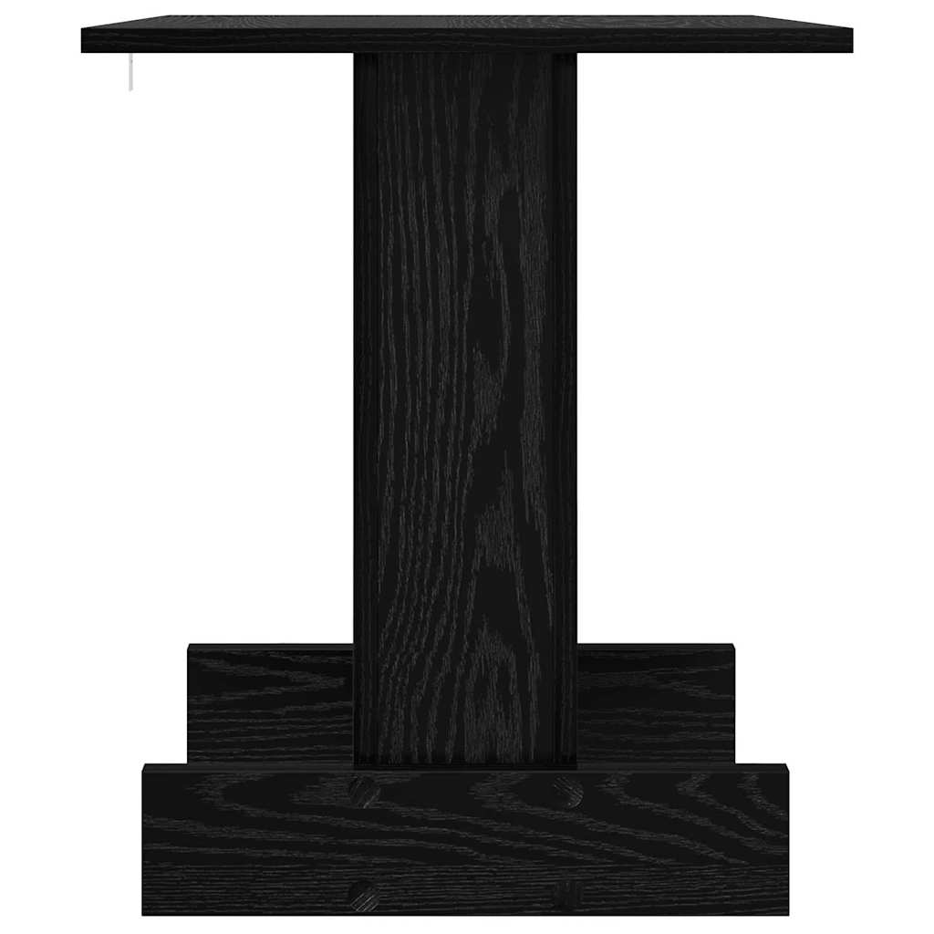 Bijzettafel Zwart Eiken 44,5 x 45 x 55 cm Bewerkt hout is nu te koop bij PeponiXL, paradijselijk wonen!
