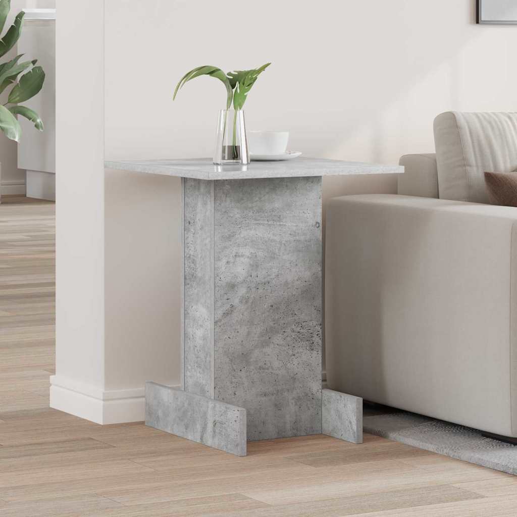 Bijzettafel Beton Grijs 44,5 x 45 x 55 cm Bewerkt hout is nu te koop bij PeponiXL, paradijselijk wonen!