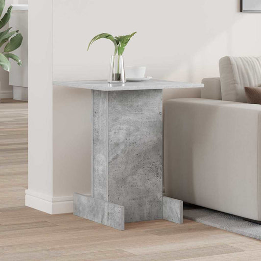Bijzettafel Beton Grijs 44,5 x 45 x 55 cm Bewerkt hout is nu te koop bij PeponiXL, paradijselijk wonen!