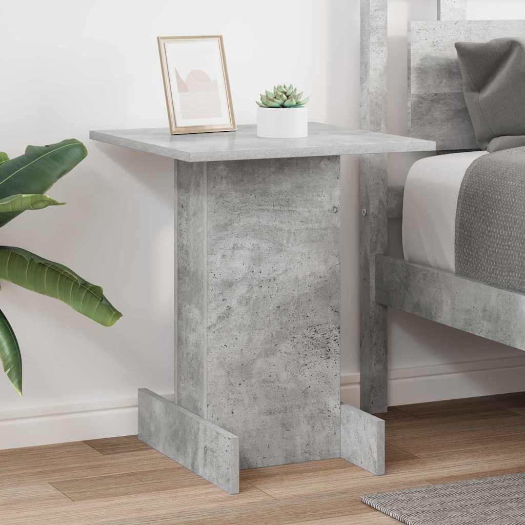 Bijzettafel Beton Grijs 44,5 x 45 x 55 cm Bewerkt hout is nu te koop bij PeponiXL, paradijselijk wonen!