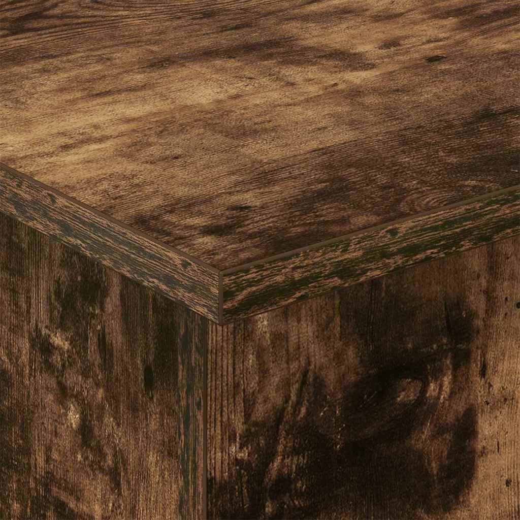 Bijzettafel Gerookt eiken 44,5 x 45 x 55 cm Bewerkt hout is nu te koop bij PeponiXL, paradijselijk wonen!