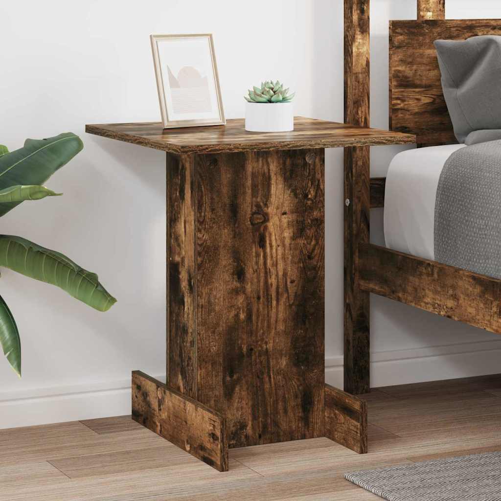 Bijzettafel Gerookt eiken 44,5 x 45 x 55 cm Bewerkt hout is nu te koop bij PeponiXL, paradijselijk wonen!