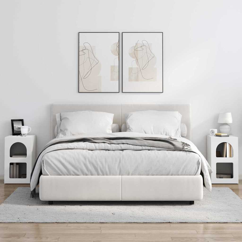 Nachtkastje 2 pcs Wit 29,5 x 35 x 50 cm Bewerkt hout is nu te koop bij PeponiXL, paradijselijk wonen!