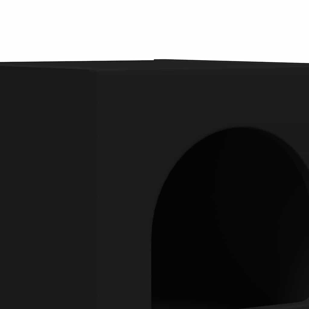 Nachtkastje Zwart 29,5 x 35 x 50 cm Bewerkt hout is nu te koop bij PeponiXL, paradijselijk wonen!