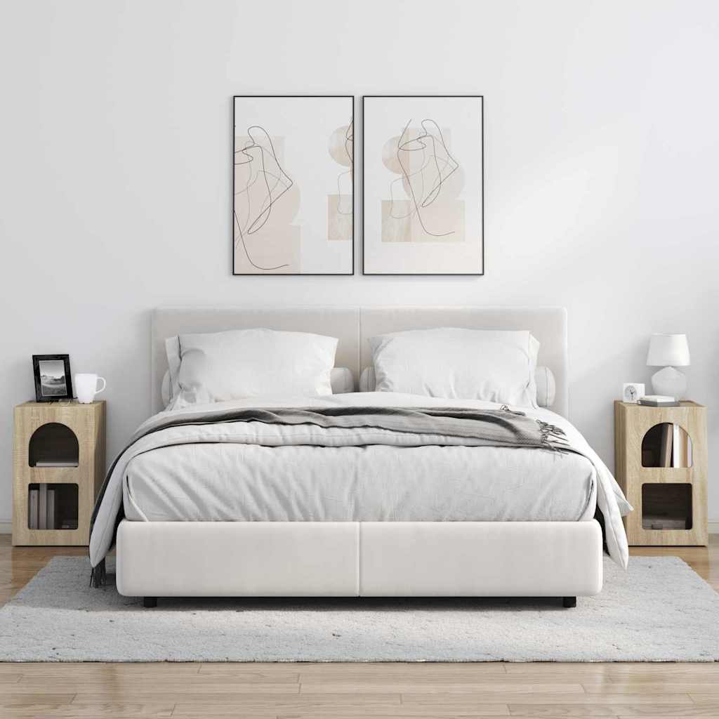 Nachtkastje 2 pcs Sonoma Eiken 29,5 x 35 x 50 cm Bewerkt hout is nu te koop bij PeponiXL, paradijselijk wonen!