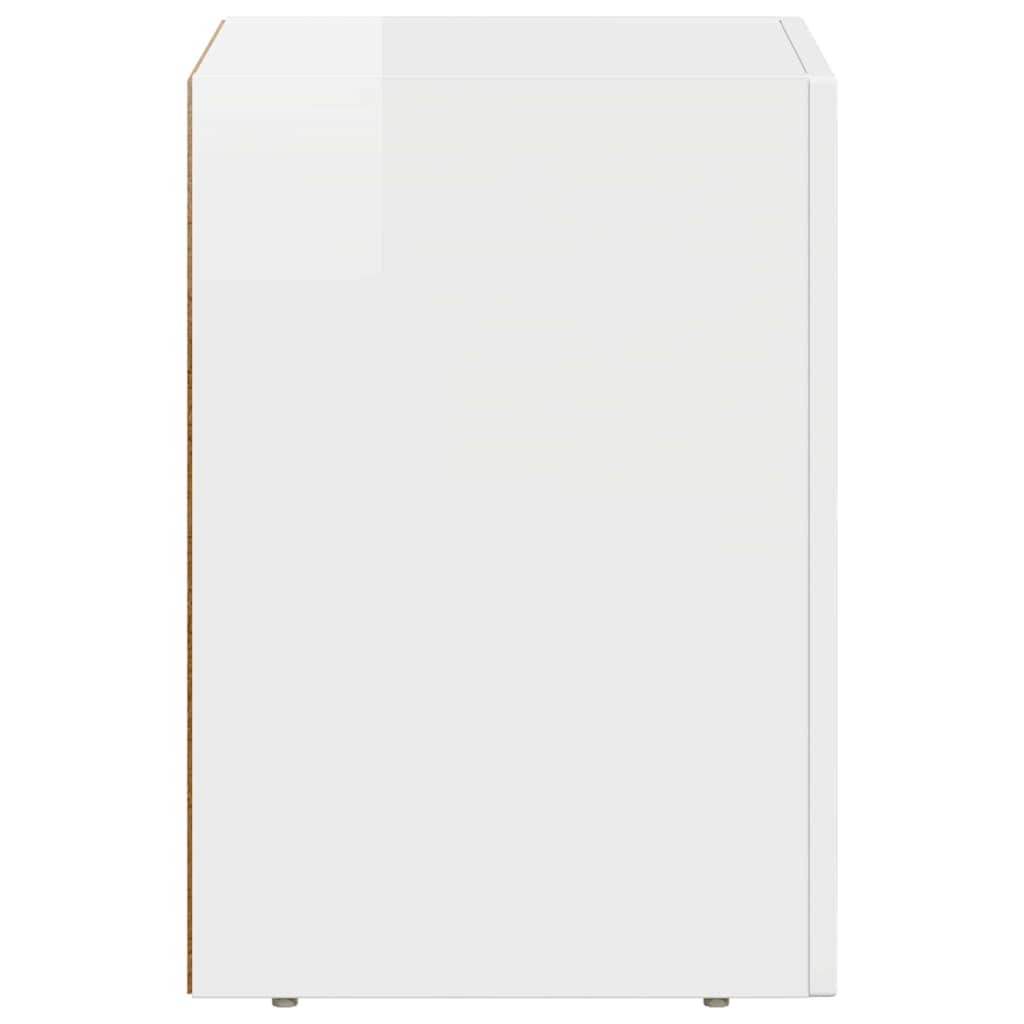 Nachtkastje Hoogglans wit 29,5 x 35 x 50 cm Bewerkt hout is nu te koop bij PeponiXL, paradijselijk wonen!