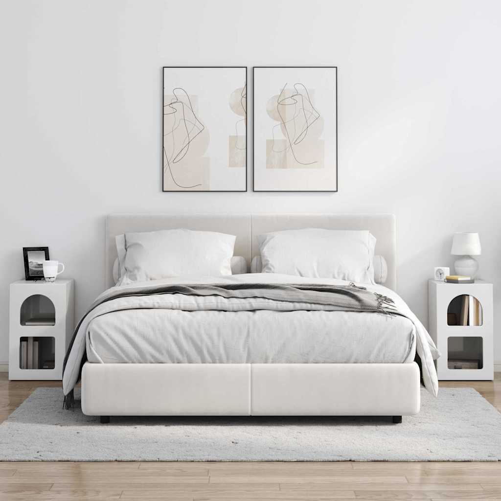 Nachtkastje 2 pcs Hoogglans wit 29,5 x 35 x 50 cm Bewerkt hout is nu te koop bij PeponiXL, paradijselijk wonen!