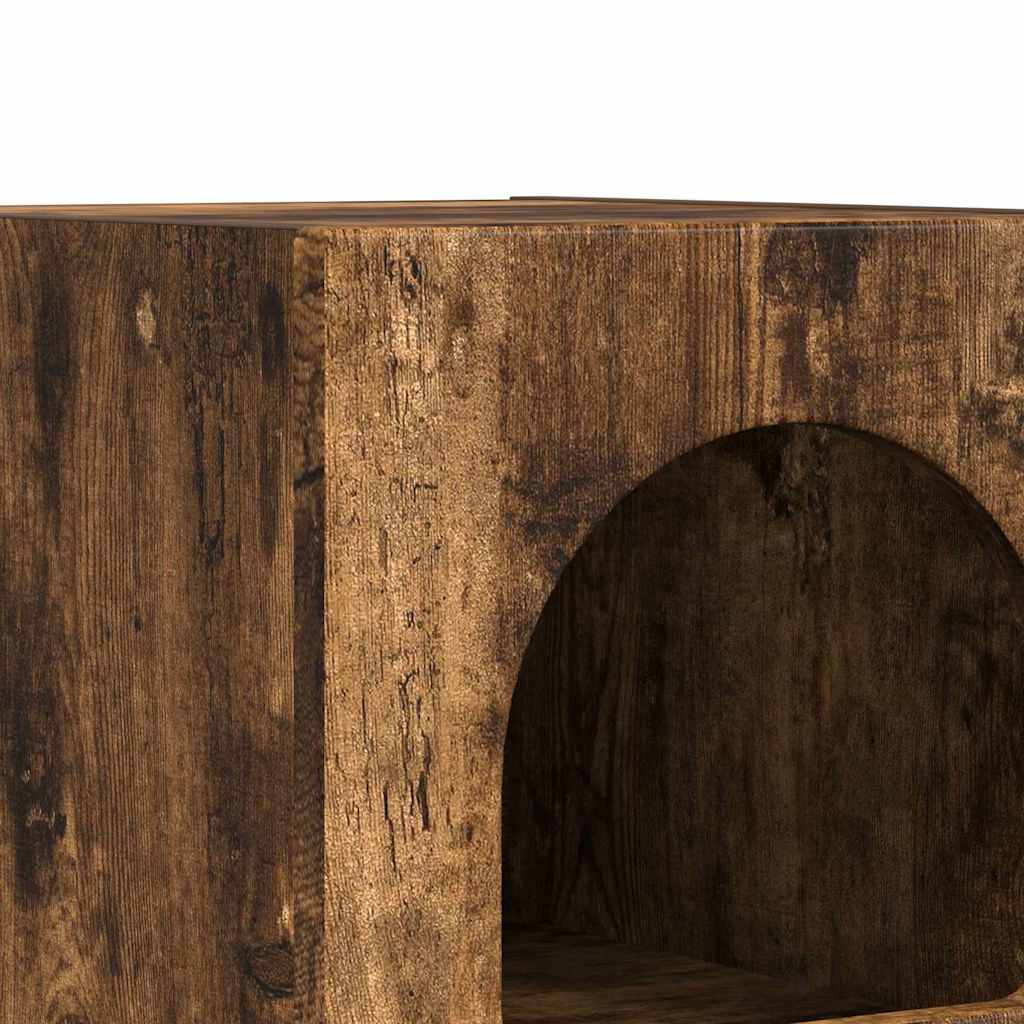 Nachtkastje 2 pcs Gerookt eiken 29,5 x 35 x 50 cm Bewerkt hout is nu te koop bij PeponiXL, paradijselijk wonen!
