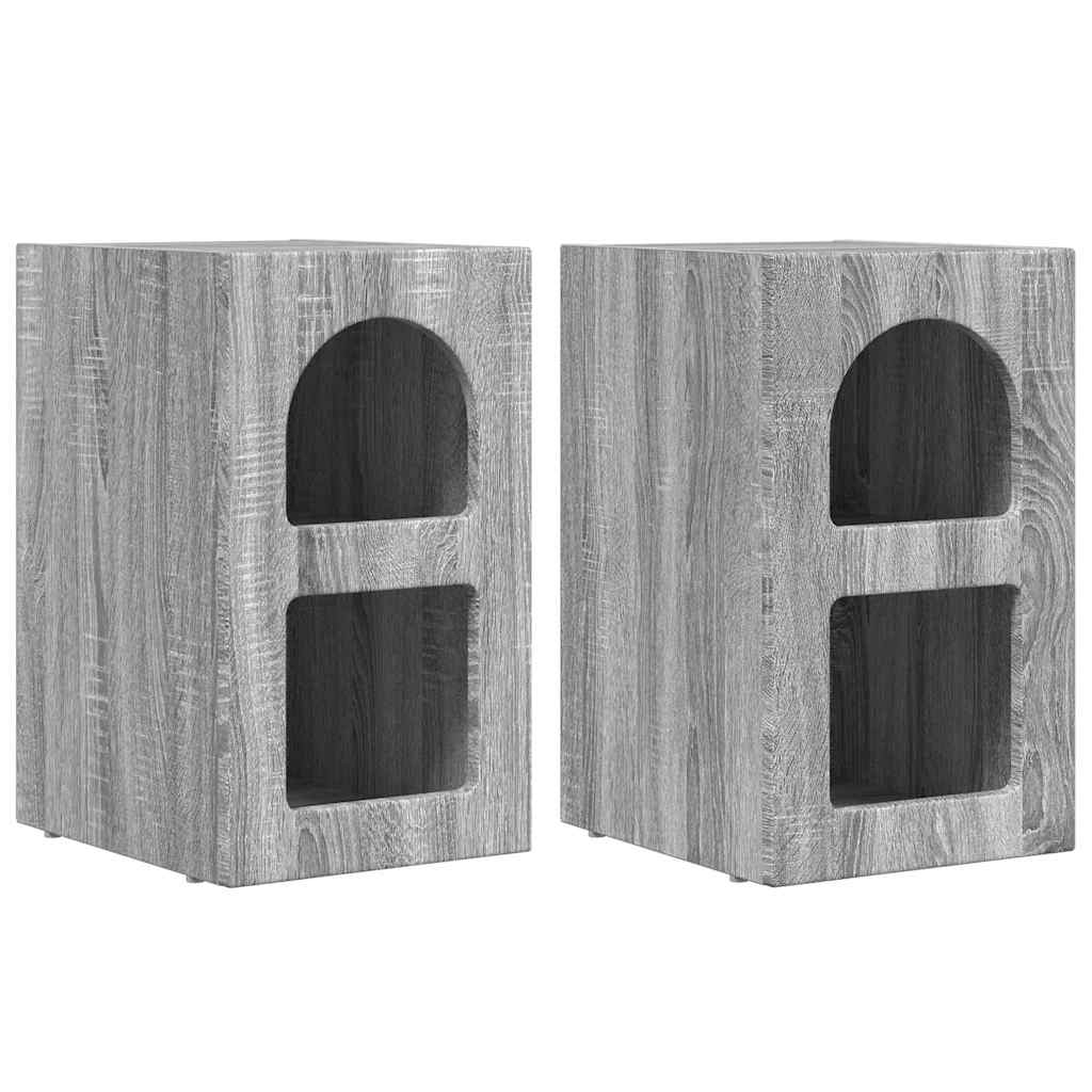 Nachtkastje 2 pcs Grijs Sonoma 29,5 x 35 x 50 cm Bewerkt hout is nu te koop bij PeponiXL, paradijselijk wonen!