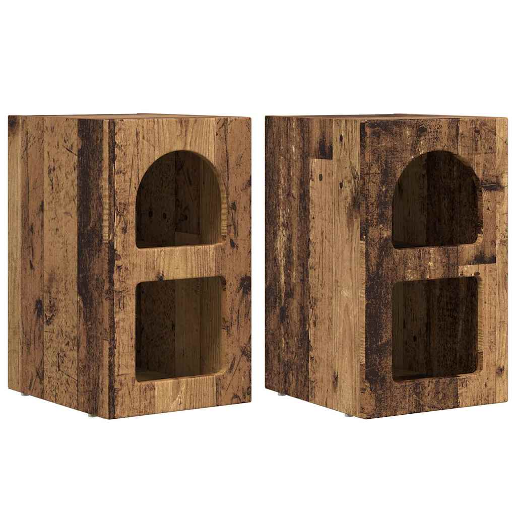 Nachtkastje 2 pcs Oudhout 29,5 x 35 x 50 cm Bewerkt hout is nu te koop bij PeponiXL, paradijselijk wonen!
