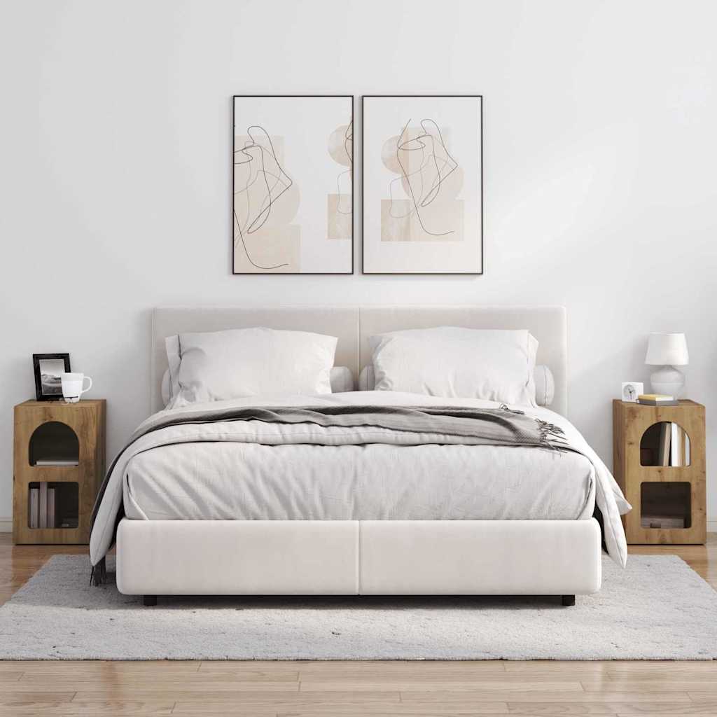 Nachtkastje 2 pcs Artisan Eiken 29,5 x 35 x 50 cm Bewerkt hout is nu te koop bij PeponiXL, paradijselijk wonen!