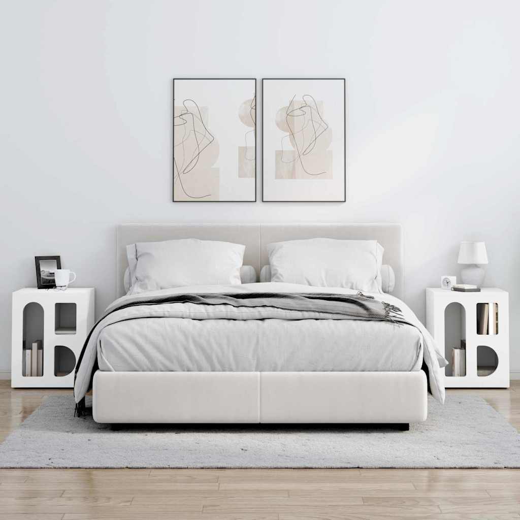 Nachtkastje 2 pcs Wit 40 x 35 x 50 cm Bewerkt hout is nu te koop bij PeponiXL, paradijselijk wonen!