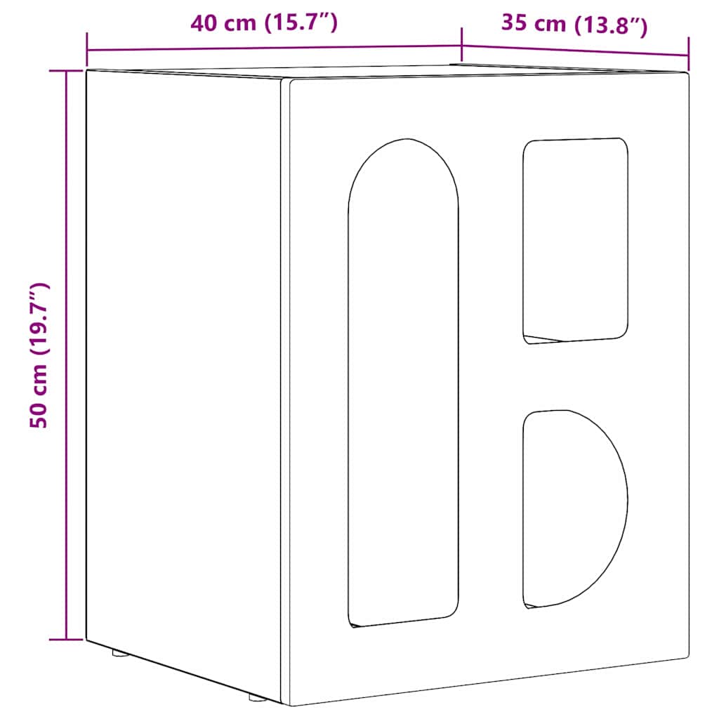 Nachtkastje Beton Grijs 40 x 35 x 50 cm Bewerkt hout is nu te koop bij PeponiXL, paradijselijk wonen!
