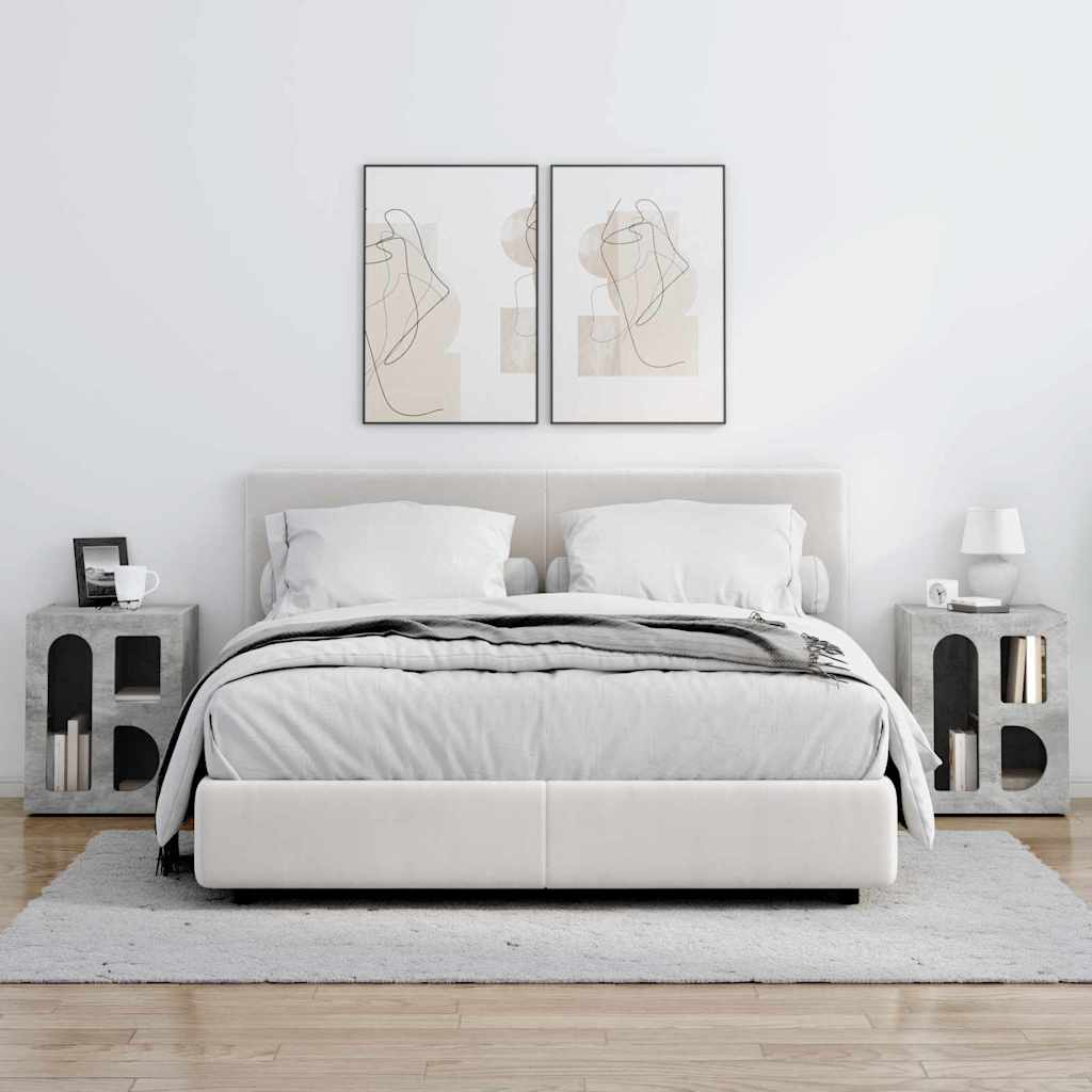 Nachtkastje 2 pcs Beton Grijs 40 x 35 x 50 cm Bewerkt hout is nu te koop bij PeponiXL, paradijselijk wonen!