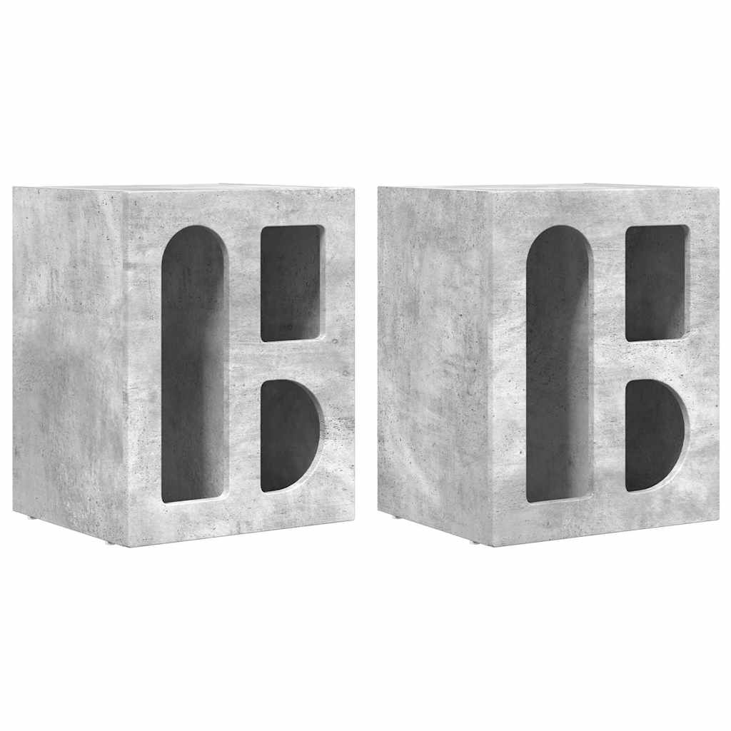 Nachtkastje 2 pcs Beton Grijs 40 x 35 x 50 cm Bewerkt hout is nu te koop bij PeponiXL, paradijselijk wonen!