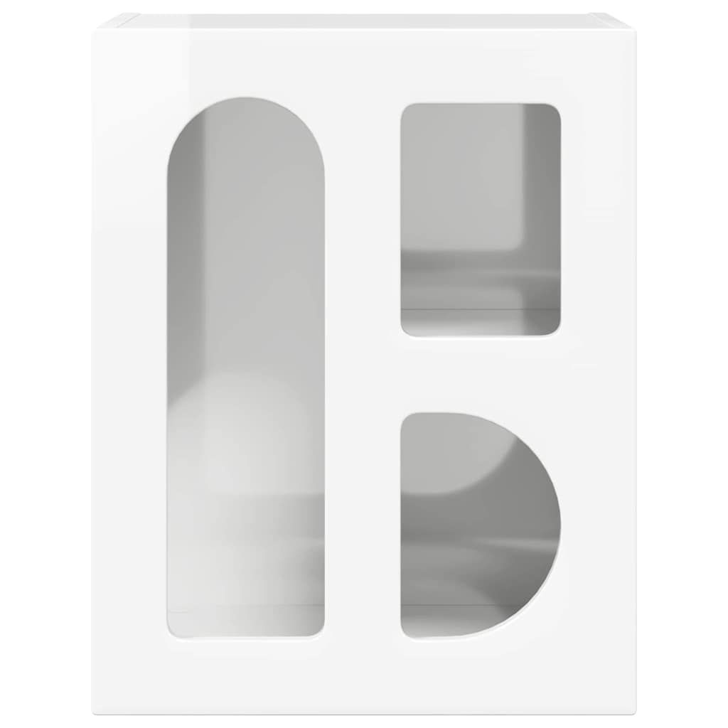 Nachtkastje Hoogglans wit 40 x 35 x 50 cm Bewerkt hout is nu te koop bij PeponiXL, paradijselijk wonen!